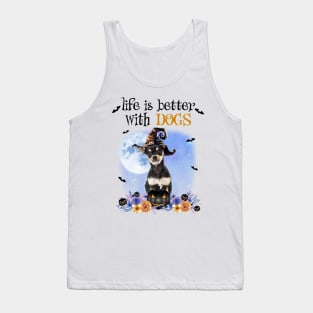 Chihuahua Witch Hat Life Is Better With Dogs Halloween Tank Top